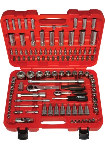 110 Parça 1/2” & 1/4” 6 Köşe Lokma Takımı
