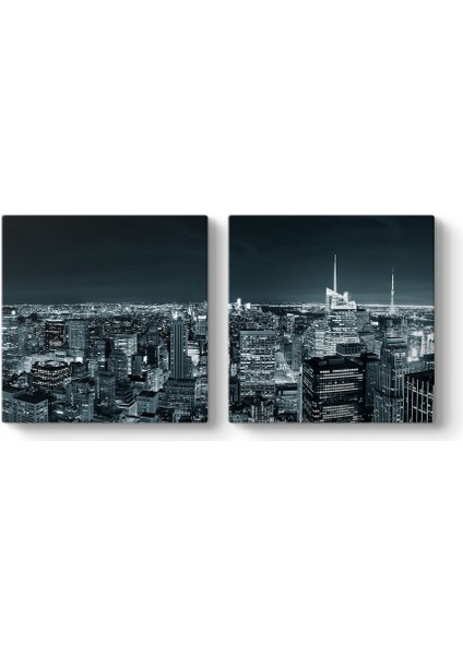 Manhattan Silüeti Gece Tablosu