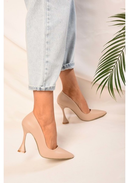 Kadin Ten Cilt Klasik Topuklu Ayakkabi