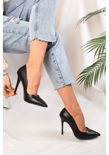 Kadin Siyah Cilt Klasik Topuklu Stiletto fiyatları