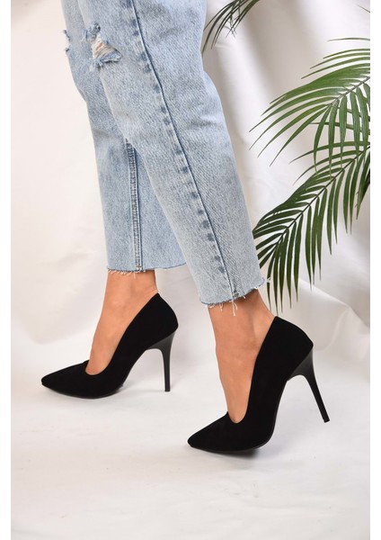 Kadin Siyah Süet Klasik Topuklu Stiletto fiyatları