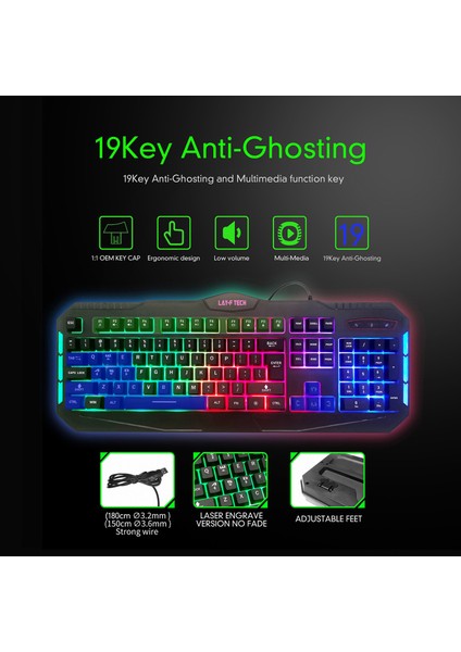 SC901-SC128/A RGB 88 Farklı Işıklı Oyuncu Klavye + Mouse