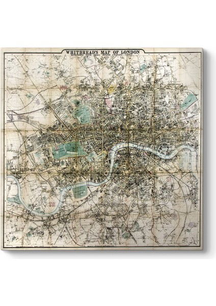 Londra Haritası Kanvas Tablo