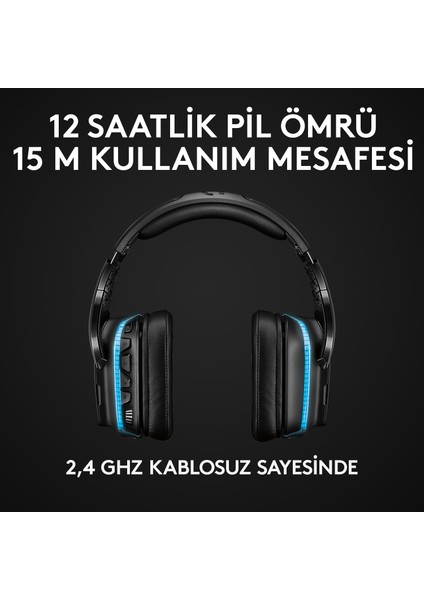 G G935 LIGHTSYNC 7.1 Surround Ses Kablosuz Oyuncu Kulaklığı - Siyah