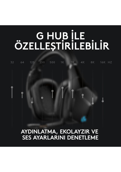 G G935 LIGHTSYNC 7.1 Surround Ses Kablosuz Oyuncu Kulaklığı - Siyah