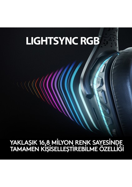 G G935 LIGHTSYNC 7.1 Surround Ses Kablosuz Oyuncu Kulaklığı - Siyah