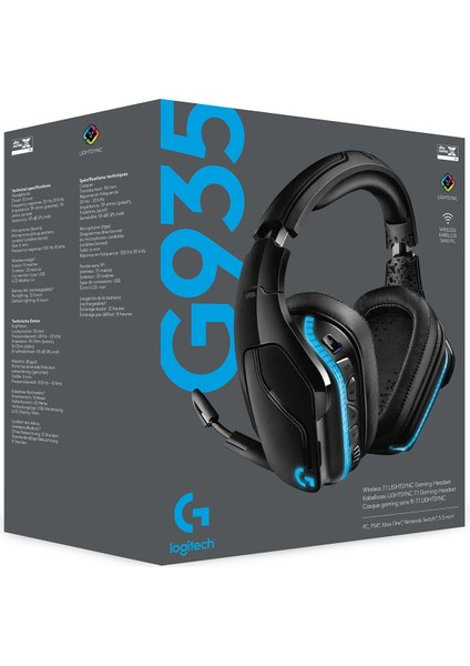 G G935 LIGHTSYNC 7.1 Surround Ses Kablosuz Oyuncu Kulaklığı - Siyah