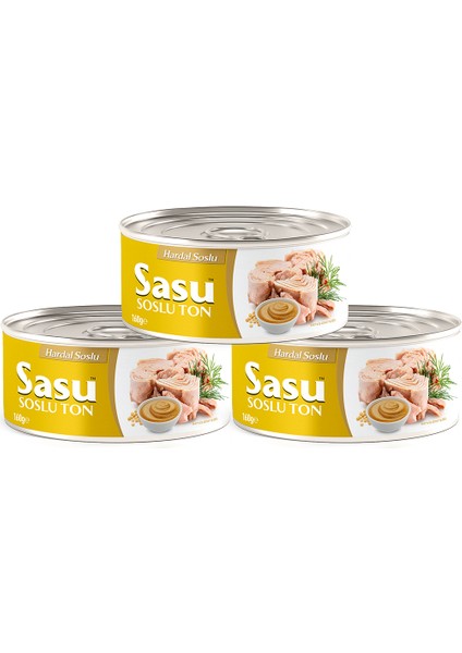 Hardal Soslu Ton Balığı 3x160 g İri Parça