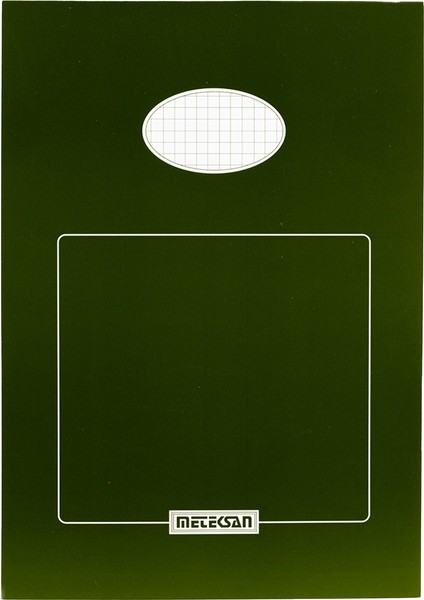 A5 Karton Kapaklı Klasik Bloknot 50 Yaprak Kareli Yeşil