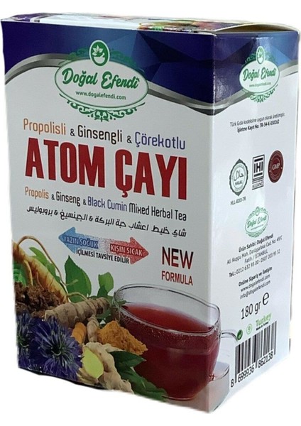 Doğal Efendi Efendi Atom Çayı 180 gr Propolis &amp; Ginsengli &amp; Çörekotlu Kış Çayı