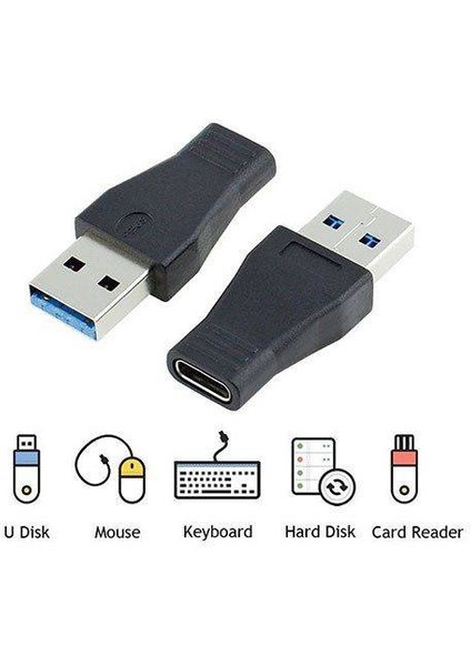 USB 3.1 Type C Dişi To USB 3.0 Erkek USB 3.0 To Type C 3.1 Şarj Çevirici Dönüştürücü Adaptör