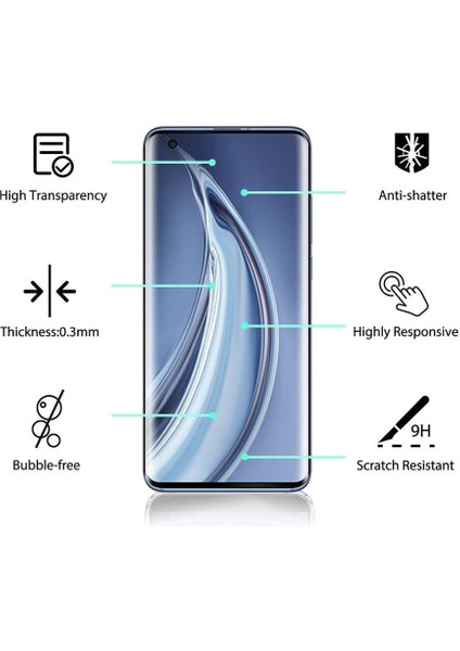 Xiaomi Mi 10 / Mi 10 Pro 3D Kavisli Tam Kapsamlı Temperli Cam Ekran Koruyucu (Yurt Dışından)