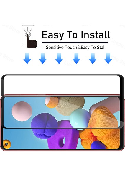 Samsung Galaxy A21S Temperli Cam Ekran Koruyucu (Yurt Dışından)