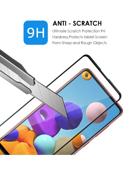Samsung Galaxy A21S Temperli Cam Ekran Koruyucu (Yurt Dışından)