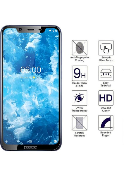 Nokia X7 / Nokia 7.1 Plus Temperli Cam Ekran Koruyucu (Yurt Dışından)