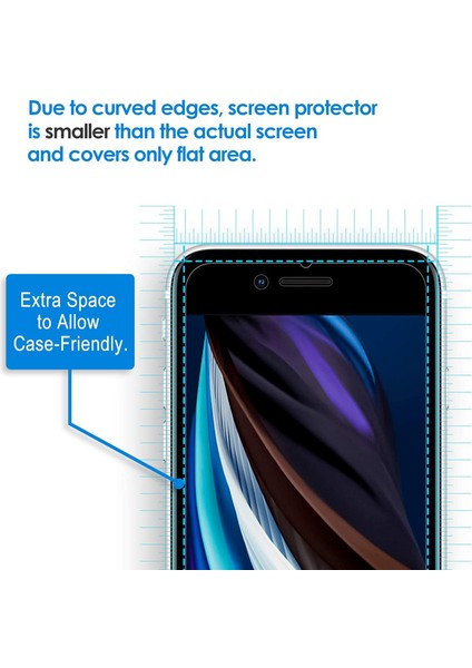 iPhone 7 / iPhone 8 Için Ekran Koruyucu - Şeffaf (Yurt Dışından)