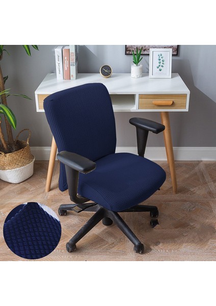Ofis Bilgisayar Sandalye Koltuk Kapağı Yemek Odası Sandalye Slipcover Koruyucu Mavi (Yurt Dışından)