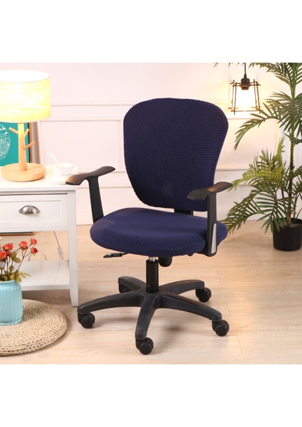 Ofis Bilgisayar Sandalye Koltuk Kapağı Yemek Odası Sandalye Slipcover Koruyucu Mavi (Yurt Dışından)