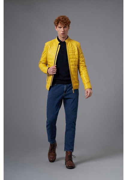 Bruno Sarı Deri Mont 111638 fırsatları