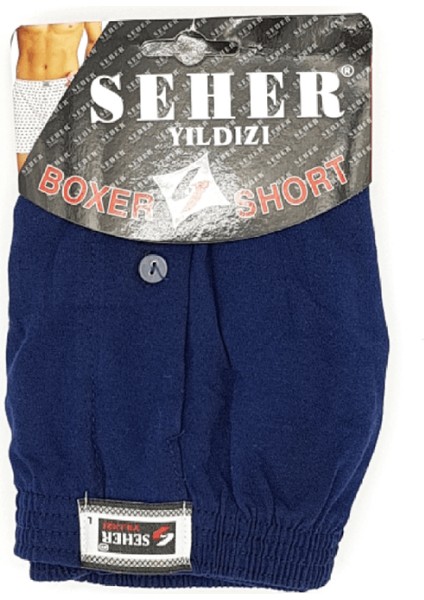 6 Adet Lacivert Renk Penye Boxer
