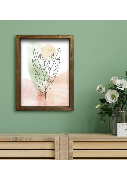 Gift Otel Odası Konseptli Doğal Masif Ahşap Çerçeveli Tablo 30 x 40 cm - 98