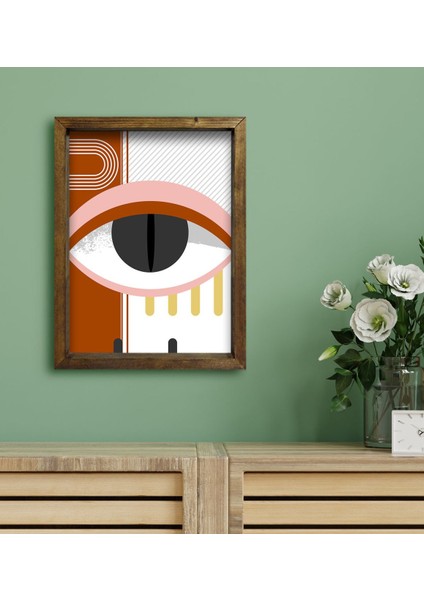 Gift Otel Odası Konseptli Doğal Masif Ahşap Çerçeveli Tablo 30 x 40 cm - 66