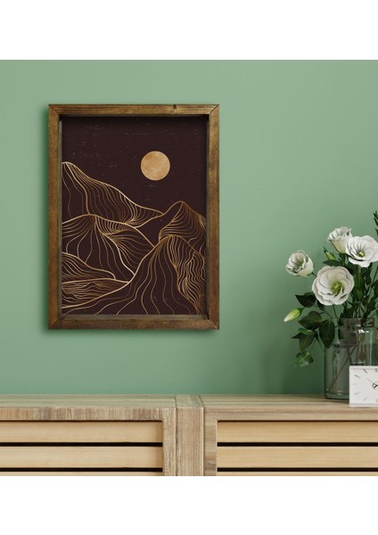 Gift Otel Odası Konseptli Doğal Masif Ahşap Çerçeveli Tablo 30 x 40 cm - 112