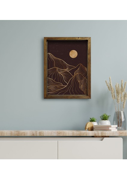 Gift Otel Odası Konseptli Doğal Masif Ahşap Çerçeveli Tablo 30 x 40 cm - 112 modelleri
