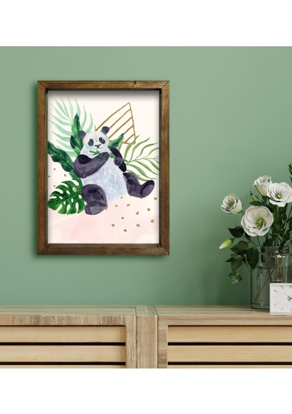 Gift Otel Odası Konseptli Doğal Masif Ahşap Çerçeveli Tablo 30 x 40 cm - 57