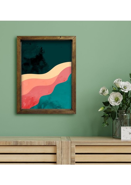 Gift Otel Odası Konseptli Doğal Masif Ahşap Çerçeveli Tablo 30 x 40 cm - 123