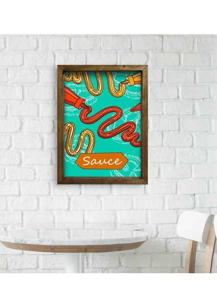 Gift Cafe & Bar & Restaurant Konseptli Doğal Masif Ahşap Çerçeveli Tablo - 68 modelleri