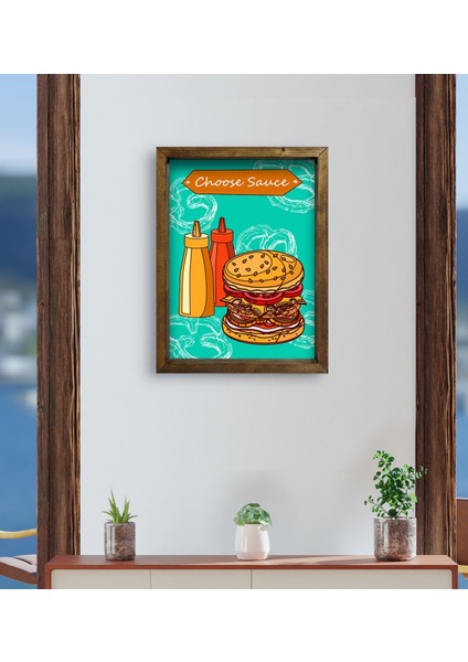 Gift Cafe & Bar & Restaurant Konseptli Doğal Masif Ahşap Çerçeveli Tablo - 68 fırsatları