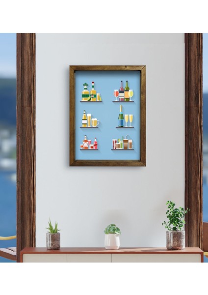 Gift Cafe & Bar & Restaurant Konseptli Doğal Masif Ahşap Çerçeveli Tablo - 42 fırsatları