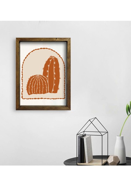 Gift Kaktüs Tasarımlı Doğal Masif Ahşap Çerçeveli Tablo 30 x 40 cm - 23 fiyatları