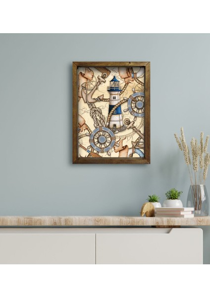 Gift Otel Odası Konseptli Doğal Masif Ahşap Çerçeveli Tablo 30 x 40 cm - 121 modelleri