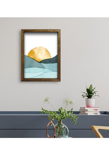 Gift Otel Odası Konseptli Doğal Masif Ahşap Çerçeveli Tablo 45 x 65 cm - 40