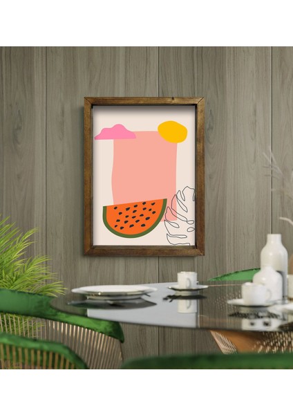 Gift Cafe & Bar & Restaurant Konseptli Doğal Masif Ahşap Çerçeveli Tablo - 55