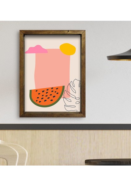 Gift Cafe & Bar & Restaurant Konseptli Doğal Masif Ahşap Çerçeveli Tablo - 55 fiyatları