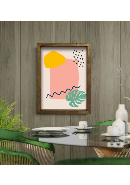 Gift Cafe & Bar & Restaurant Konseptli Doğal Masif Ahşap Çerçeveli Tablo - 54