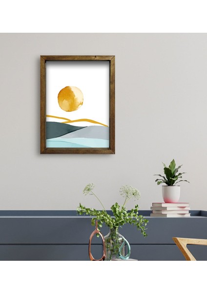 Gift Otel Odası Konseptli Doğal Masif Ahşap Çerçeveli Tablo 45 x 65 cm - 33