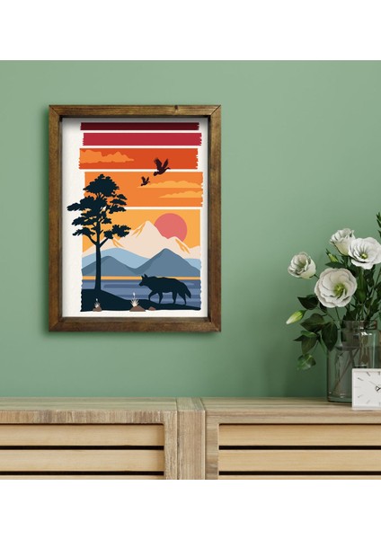 Gift Otel Odası Konseptli Doğal Masif Ahşap Çerçeveli Tablo 45 x 65 cm - 21 fiyatları