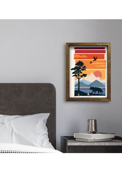 Gift Otel Odası Konseptli Doğal Masif Ahşap Çerçeveli Tablo 45 x 65 cm - 21 fırsatları