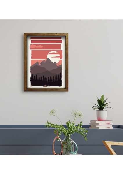 Gift Otel Odası Konseptli Doğal Masif Ahşap Çerçeveli Tablo 45 x 65 cm - 20