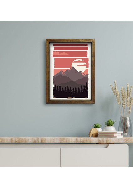Gift Otel Odası Konseptli Doğal Masif Ahşap Çerçeveli Tablo 45 x 65 cm - 20 modelleri