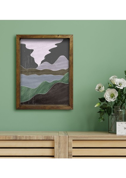 Gift Otel Odası Konseptli Doğal Masif Ahşap Çerçeveli Tablo 30 x 40 cm - 6