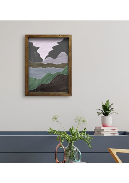 Gift Otel Odası Konseptli Doğal Masif Ahşap Çerçeveli Tablo 30 x 40 cm - 6