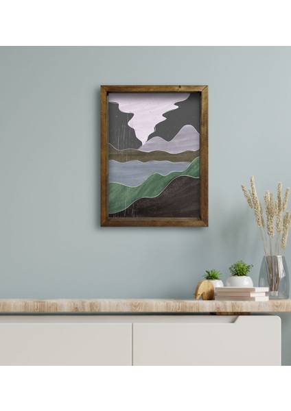 Gift Otel Odası Konseptli Doğal Masif Ahşap Çerçeveli Tablo 30 x 40 cm - 6