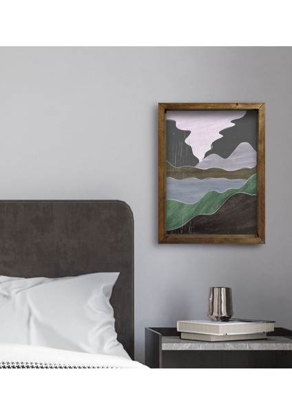 Gift Otel Odası Konseptli Doğal Masif Ahşap Çerçeveli Tablo 30 x 40 cm - 6