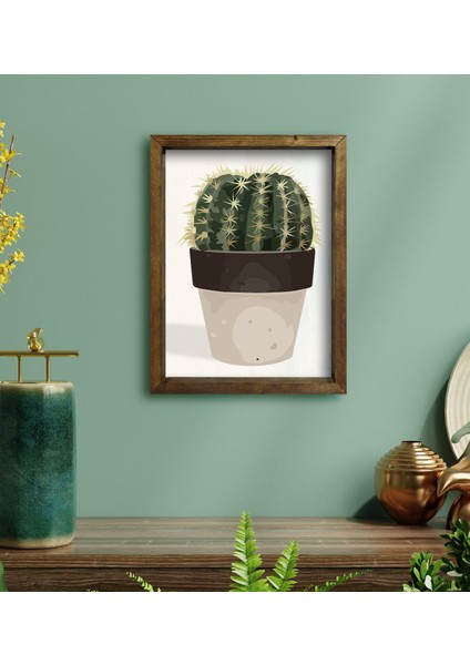 Gift Kaktüs Tasarımlı Doğal Masif Ahşap Çerçeveli Tablo 45 x 65 cm - 26 fiyatları