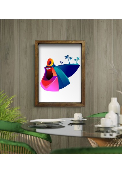 Gift Cafe & Bar & Restaurant Konseptli Doğal Masif Ahşap Çerçeveli Tablo - 17